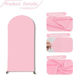bricia Wedding Arch Backdrop Stand Cover, 6FT Double Sided Stretchy Arch Cover Fitted Wedding Birthday Party Banquet Decoration (Pink 72''Lx31.2''W)