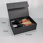 LIFELUM Gift Box 13.5''x10''x4'' Large Black Gifts Boxes with Magnetic Lids Luxury Birthday Gift Box for Groomsman Proposal Gifts Contains Card, Ribbon, Filler