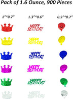 Confetti Happy Birthday Sequins Table Confetti Metallic Foil Sprinkles or DIY Multicolor Birthday Sequins Metallic for Birthday Party Supplies