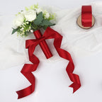 Deep red Solid Satin Ribbon 1-1/2 Inch 25 Yards Solid Polyester Fabric Ribbon for Gift Wrapping Wedding Christmas Baby Shower Birthday Party Decoration Handmade Immortal Flower Craft