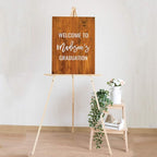 Andaz Press Personalized Extra Large Wedding Easel Board Party Sign, 12x18-inch, Rustic Barn Wood, Your Text Here, 1-Pack, Custom