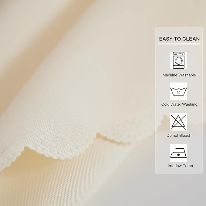 Small Round Beige Tablecloth 24 Inch Polyester Fabric Washable Table Cover Decorative Wrinkle Resistant Solid Color Table Cloth for Nightstand Party Wedding Camping