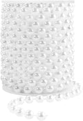Faux Pearl Beads Garland - 10mm Christmas Tree Beads, 11 Yards White Pearl Strands Spool for Wedding Party & Christmas Tree Decoration