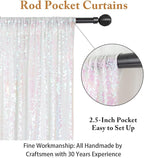 ShinyBeauty Iridescent White Sequin Backdrop 20X10FT Glitter Fabric Backdrop Photograph Backdrops Sequins White Curtain Shimmer Wall Studio Background