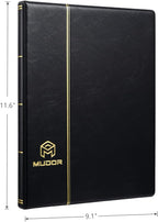 MUDOR Stamp Collecting Album, 4 Rows Pockets Book for Collectors, 10 Sheets Stockbook