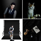 HEMMOTOP Black Photo Backdrop 10x12ft, Large Photography backdrops for Photoshoot, Black Background Screen Fabric for Birthday Parties, Video Recording, Weddings (Only Backdrop Without Stand)