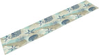 Nautical Coastal Table Runner，Ocean Themed Starfish Coral Conch Beach Kitchen Dinning Table Decoration for Indoor Outdoor Home Party Decor 13x60 Inch