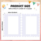 32 x 24 Inch Large Blank DIY Photo Booth Props Picture Frame Party Frame DIY Photo Booth Props Selfie for Birthday, Graduation, Christmas Holiday Party(Classic,Scalloped)