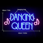 Dancing Queen Neon Sign Dance Led Sign Purple Neon Lights Dance Club Lights Up Sign USB Powered Switch Neon Signs for Wall Decor Dance Studio Dancing Party Bar Dance Club (16.5 * 7.9 inch)