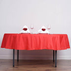 Efavormart Round Tablecloth, 90 Inch Stain & Wrinkle Resistant Washable Table Cloth, Decorative Polyester Fabric Table Cover for Banquet, Wedding, Dining- Red