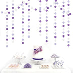 Purple Silver Birthday Party-Decorations Streamers - 52FT Graduation Hanging Paper Garland Banner,Baby Bridal Shower Engagement Wedding Anniversary Bachelorette Mothers Day Backdrop Decor Hugtmr