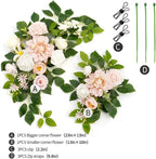 Wedding Decor (Pack of 2) Welcome Sign Flower Backdrop Garland for Ceremony Reception Wall Easel Home Decoration Entryway Faux Outdoor Board Head Table Decor (Blush)