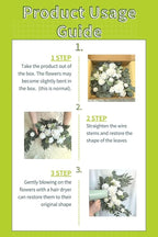 Wedding Sign Faux Flower Swag (Pack of 2) for Ceremony Party Reception Entrance Floral Decor Wall Easel Stand for Wedding Poster Welcome Sign (Natural White)