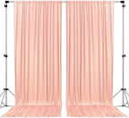 AK TRADING CO. 10 feet x 8 feet IFR Polyester Backdrop Drapes Curtains Panels with Rod Pockets - Wedding Ceremony Party Home Window Decorations - Peach