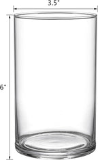 Frcctre 8 Pack 6 Inch Glass Cylinder Vases, Clear Glass Vases Floating Hurricane Candle Holders Flower Vase for Wedding Centerpieces and Home Decoration
