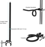 Gooseneck Microphone Stand,19.69" Flexible Adjustable Arm Super Crab Clamp Mic Clip 3/8"-16 to 5/8"-27 Adapter Mount,Compatible with Shure/Fifine / AT2020 / Pyle/Blue Snowball/Razer