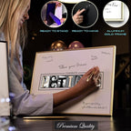 Framed Gold Retirement Decorations Guest Book for Men - 12"x16" Large Sign Poster including Gold Pen & Acrylic Glass - Retired Party favors, Table Centerpieces Plaque