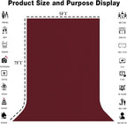 Wine Red Backdrop 5x7FT Screen Backdrop for Photography Photo Booth Photoshoot Background Screen Video Recording Parties Curtain