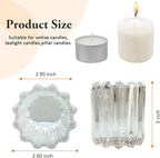 GOLDEAL 6Pcs Clear Glass Votive Candle Holders Tealight Holders Decorative, Tea Candle Holders Bulk,Candlestick for Wedding, Party,Dinner, Home Table Decor.