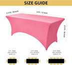 6-Pack 6ft Spandex Table Covers for Rectangle Standard Folding Tables - Wrinkle Resistant Stretch Tablecloths - Ultimate Fitted Table Protector for Parties, Trade Shows, Wedding