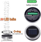 SunKite Solar Mason Jar Lights(NO Jars), 12 Pack 30 LED Waterproof Fairy Firefly Jar Lids String Lights with Hangers, Patio Yard Garden Wedding Decoration - Warm White
