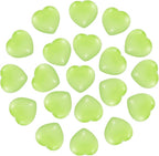 PATIKIL 20 Pcs Natural Heart Shaped Crystal Stone, 0.6 Inch Mini Polished Love Gemstone Crystal, Pocket Rock Engraved Worry Stones for Women Gifts Meditation, Light Green