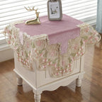 vctops Damask Lace Patchwork Tablecloth Luxury Square Small Table Cover Elegant Floral Embroidered Lace Table Cloth for Party Kitchen Dinning Picnic Decoration (Type P,22"x22")