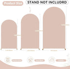 7.2FT Nude Arch Backdrop Cover - Spandex Fitted Wedding Arch Stand Covers Round Top Chiara Arch Backdrop Cover for Birthday Party Banquet Photo Background Decoration