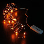 CYLAPEX 12 Pack Orange Fairy Lights String Battery Operated Fairy Lights Starry String Lights on 3.3ft/1m Silvery Copper Wire Lights for Hallowen Christmas Decoration Costume Wedding Party