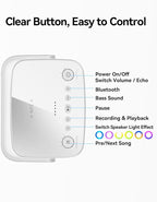 Karaoke Machine with 2 UHF Wireless Microphones with Leather Bag, IPX4 Waterproof Portable Bluetooth Speaker with Lights for Adults, Outdoor Karaoke Speaker Support Bluetooth/AUX/USB/PC (White)