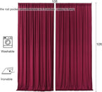 AK TRADING CO. 10 feet x 10 feet Polyester Backdrop Drapes Curtains Panels with Rod Pockets - Wedding Ceremony Party Home Window Decorations - Burgundy (DRAPE-5x10-BURGUNDY)