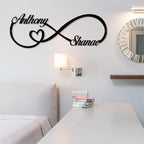 Personalized Infinity Symbol, Metal Love Sign, Custom Family Name Established Date, Metal Wall Art Decor, Valentine'S Day Gift For Her, Personalized Anniversary Wedding Engagement Gift For Couple