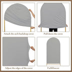 Metal Arch Backdrop Stand and Cover Set, 8FT, 7.2FT Party Backdrop, Easy to Assemble, Backdrop Stand for Parties, Birthday, Baby Shower