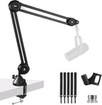 Mic Boom Arm – Heavy-Duty Microphone Stand with Desk Mount Clamp&Microphone Clip Ideal for Podcast & Gaming, Supports 4.4 lbs for Blue Yeti, FIFINE, HyperX, Shure & More