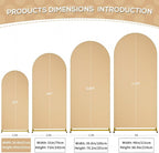 SoarDream Arch Backdrop Cover Khaki Spandex Fitted 5FT Wedding Arch Covers Balloon Round Top Chiara Arch Backdrop Fabric for Bridal Shower Wedding Birthday Party Stage Decoations