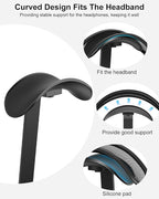 VICHYIE Headphone Stand for AirPods Max, Headset Holder with Aluminum Supporting Rod, Heavy Base Desk Stand Headphones Support Accessory for All Headphones - Black