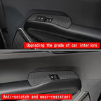 4pcs Carbon Fiber Style Front Rear Doors Window Glass Lift Switch Panel Cover Decorative Sticker Protection Car Interior Accessories for 2023-2025 KIA EV9 KT15