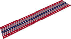 4th of July Table Runner, USA Flag Stars Stripes American Independence Day Red Blue White Stars Lines Print Table Cover for Farmhouse Kitchen Indoor Outdoor Home Party, 13x108inch