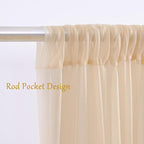 20x10 Champagne Tulle Backdrop Curtains for Parties, Sheer Backdrop Curtain Wedding Photo Backdrop Drapes for Baby Shower Photography Birthday Party