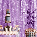 Eternal Beauty Lavender Sequin Backdrop, 8x8 Ft Glitter Background Curtains for Shimmer Photography Party Wedding Birthday Back Drop Decor
