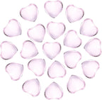 PATIKIL 20 Pcs Natural Heart Shaped Crystal Stone, 0.6 Inch Mini Polished Love Gemstone Crystal, Pocket Rock Engraved Worry Stones for Women Gifts Meditation, Clear Pink