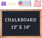 Magnetic Chalkboard for Wall Rustic Wood Framed Decorative Blackboard Sign for Kids Hanging Chalkboard for Home, Office, Restaurant 12" x 16"
