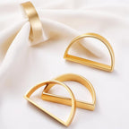 Set of 100 Napkin Rings Metal Gold Semicircle Napkin Ring, Napkin Rings Bulk Dinner Banquet Serviette Decor, Dining Table Setting for Thanksgiving Christmas Halloween Holiday Wedding Party