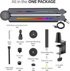 IXTECH RGB Mic Boom Arm High Profile, Overhead Boom Arm Microphone Stand Desk Mount, Adjustable Microphone Stand with Desk Mount, Mic Arm for Live Streaming Gaming Podcasting Recording.