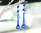 H&D 10pcs Suncatcher Crystal Raindrop Chandelier Prisms Pendants,Glass Prisms with Octagon Beads Lamp Curtain DIY Suncatcher Chandelier Parts (Cobalt Blue)