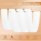 6 Panels White Ceiling Drapes for Wedding 5ftx30ft Ceiling Drapes Wedding Arch Draping Fabric Cheesecloth Sheer Curtain Romantic Ceiling Decorations for Wedding Party Banquet Ceremony Stage
