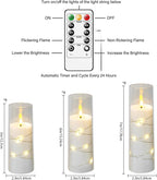 Flickering Flameless LED Candles,Battery Operated Candles 24 Pcs with Embedded Star String,Acrylic LED Pillar Candles with Remote,Suitable for Home Decoration to Create an Atmosphere (White)