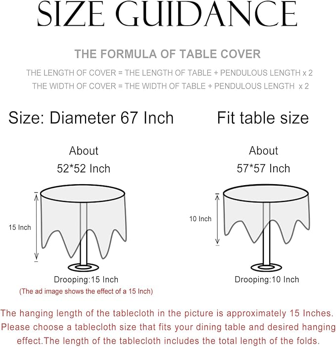 patdrea Designer Linen French Round Table Cloth,Vintage Red Floral Durable Breathable Colorful Dacorative Tablecloth for Kitchen Dining,Christmas,Thanksgiving,Holiday,Diameter 67"-Newmari