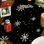 Artoid Mode Black Snowman Snowflake Let it Snow 2PCS Winter Table Runner, Christmas Kitchen Dining Table Decoration for Home Party Decor 13x72 Inch