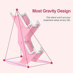Controller Holder Pink, Game Controller Rack Headset Stand for Xbox Series X S/Xbox one / PS5 / PS4 / NS/PC/Headset, Aluminum Metal Headset Mount Universal Organizer for Video Game Accessories
